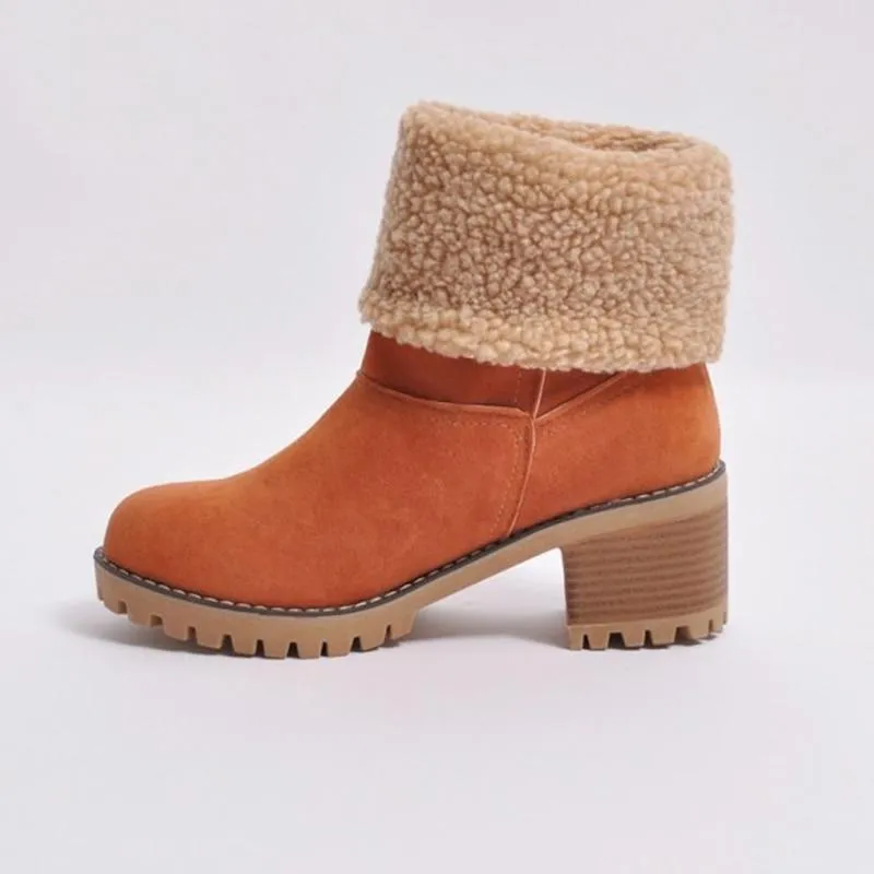 Women Winter Snow Warm Plush Faux Fur Ankle Thermal Boots