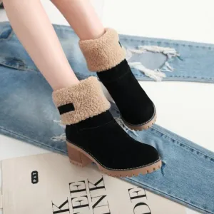 Women Winter Snow Warm Plush Faux Fur Ankle Thermal Boots