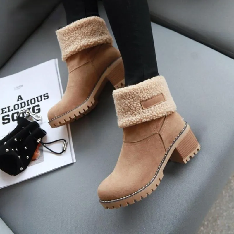 Women Winter Snow Warm Plush Faux Fur Ankle Thermal Boots