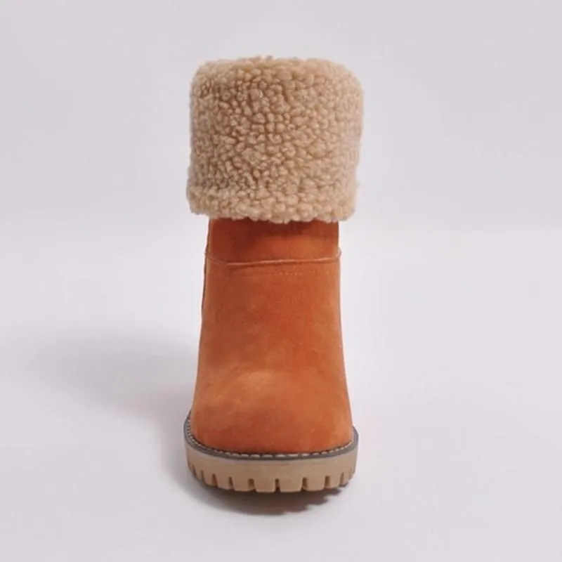 Women Winter Snow Warm Plush Faux Fur Ankle Thermal Boots