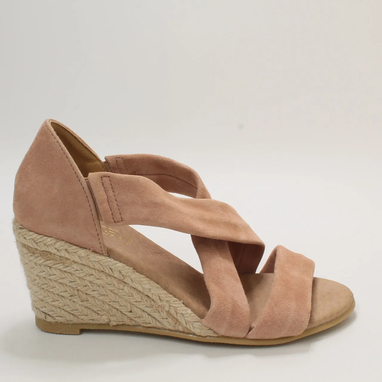 Womens Office Maiden Cross Strap Wedge Nude Suede Uk Size 3